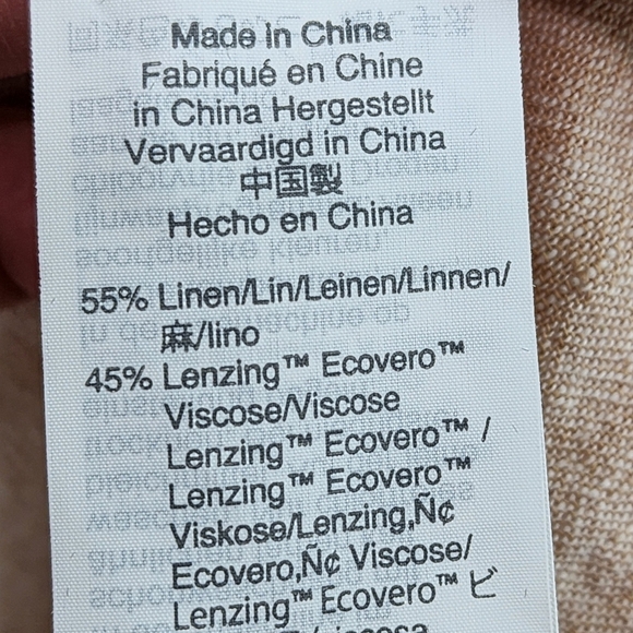 Madewell Women's Tan Linen Blend Ruffled Asymmetrical Hem Midi Faux Wrap Skirt - Picture 7 of 8